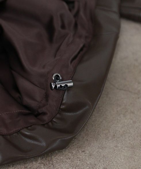 eco leather tuck blouson