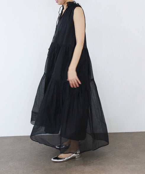 【再入荷】sheer starched cotton gather dress