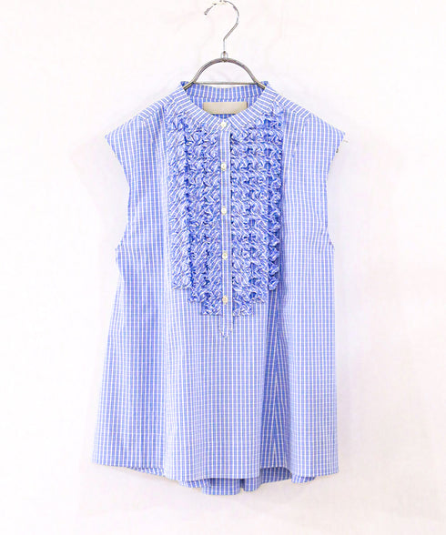 modern tuck frill flare blouse