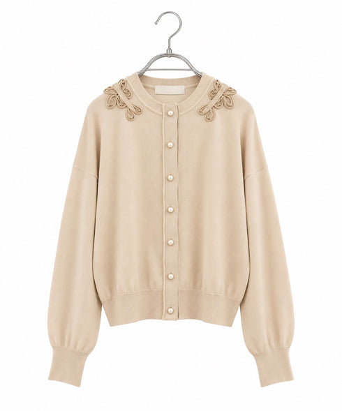 code flower embroidery cardigan
