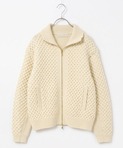 polyester honeycomb knit blouson
