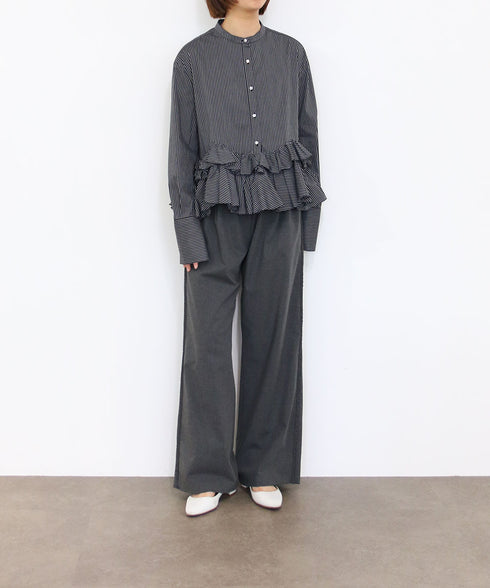 <9/4発売>spiral ruffle modern blouse