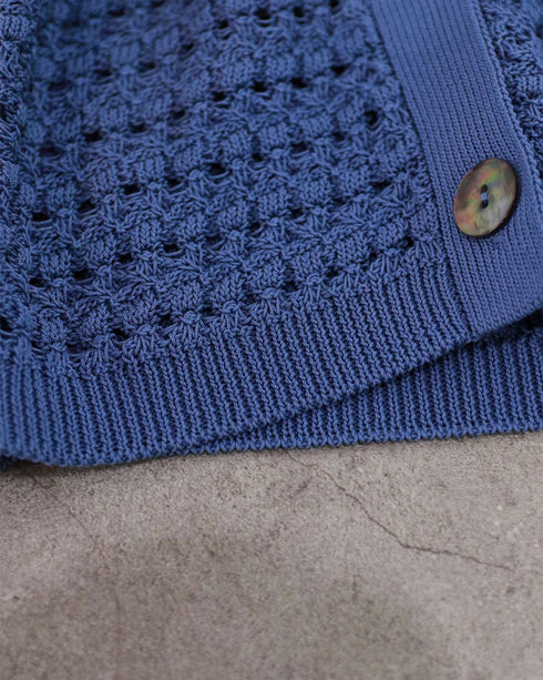 crochet polo knit cardigan