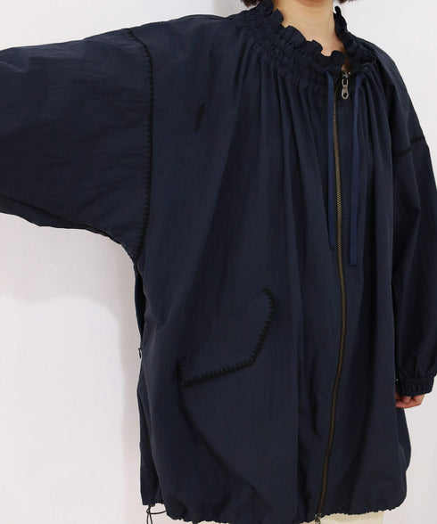 【予約】shirring gather embroidery midi-blouson