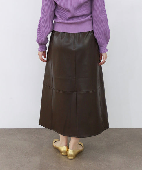 【再入荷】eco leather skirt