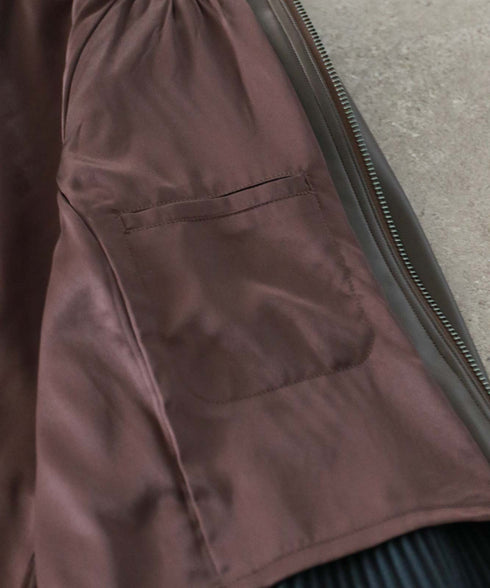 eco leather pleats jacket