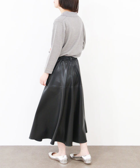 lame wool polo cardigan