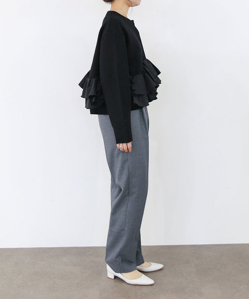 spiral taffeta raffle knit jacket