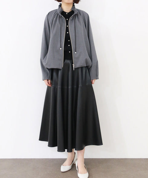 warm pinstripe blouson