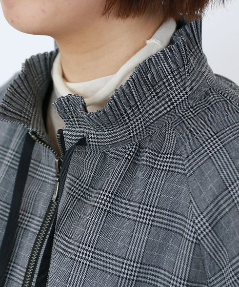 glen check blouson