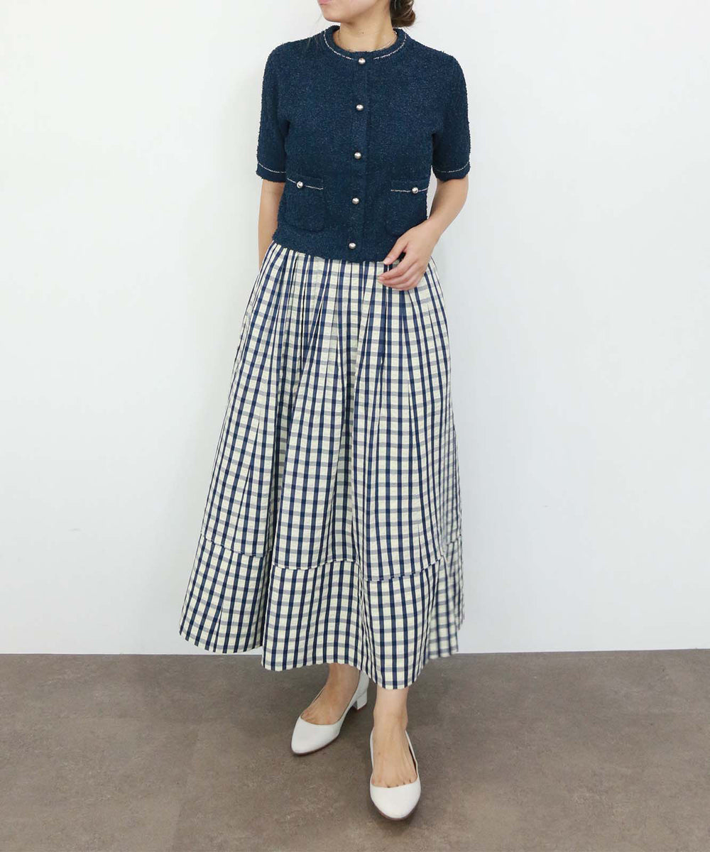crepe check flare skirt – MARILYN MOON OFFICIAL ONLINE SHOP