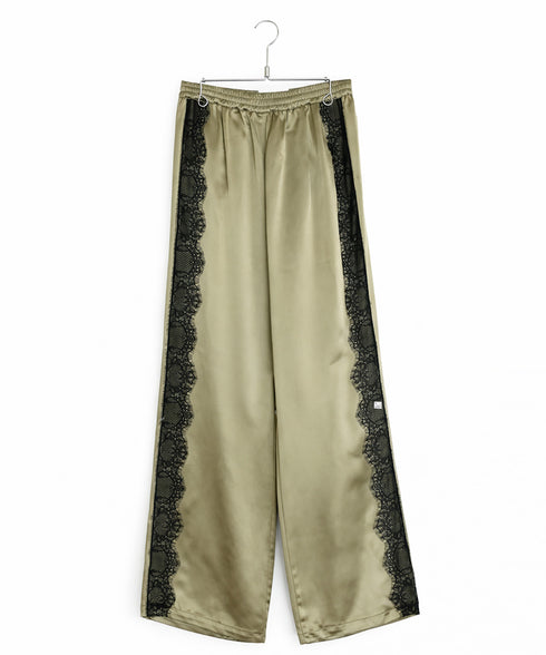 【SOI-MeME】eyelash lace satin drawstring pants