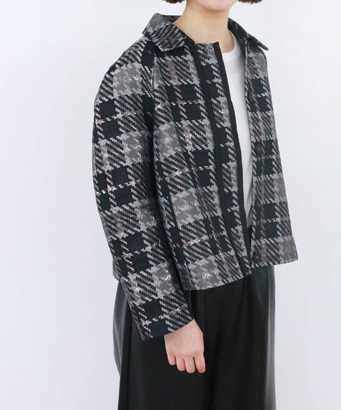【SOI-MeME】check lame jacquard jacket