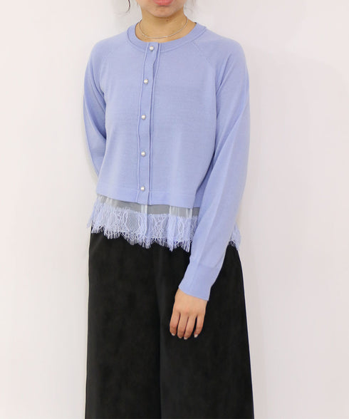 【10/23発売予定】eyelash lace hem A‐line cardigan