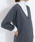 striped shirt layered knit one-piece
