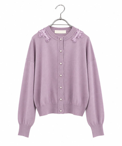 code flower embroidery cardigan