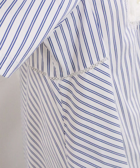 pin tuck bosom embroidery one-piece