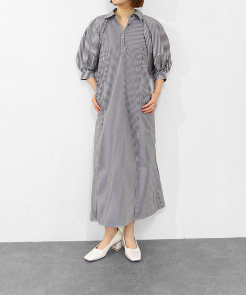 modern strip volume sleeve dress