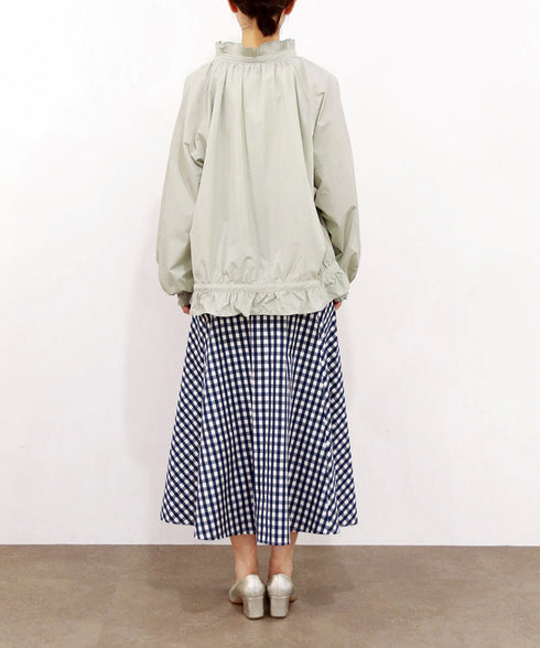 pleats sheer dolman blouson