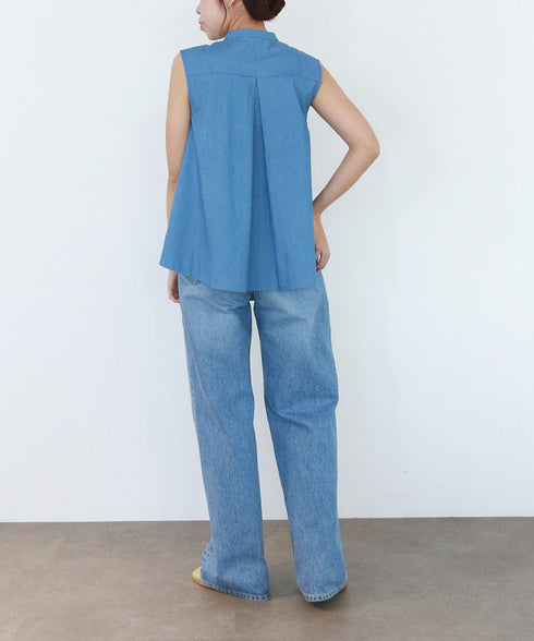 modern tuck frill flare blouse