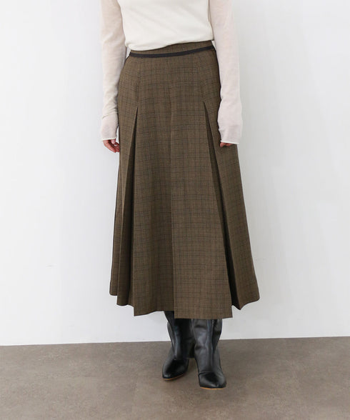 【再入荷】glen check box tuck skirt