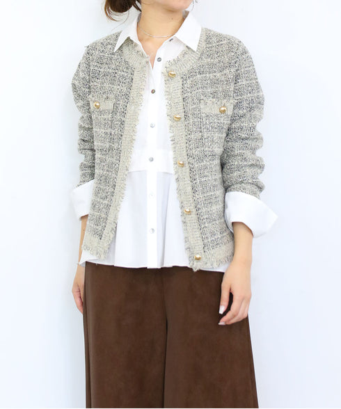boucle tweed knit jacket