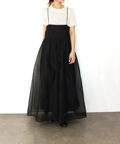 sheer starched cotton 2way cami skirt