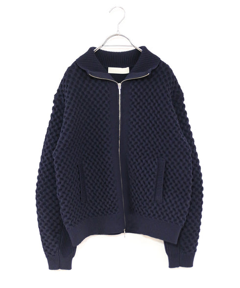 polyester honeycomb knit blouson