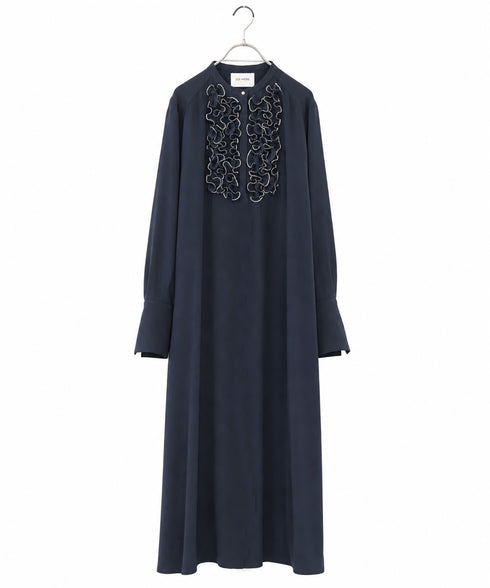 <8/28発売>【SOI-MeME】crystal pleats satin shirt dress