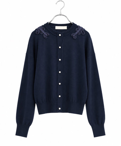 code flower embroidery cardigan