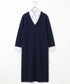 striped shirt layered knit one-piece