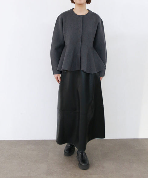 【再入荷】eco leather skirt