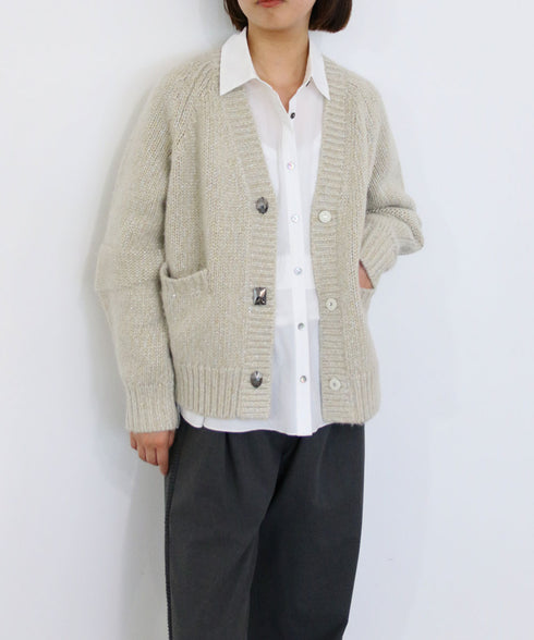 10/9発売予定 【SOI-MeME】lame knit raglan cardigan