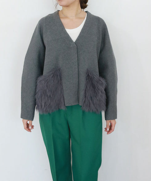 shaggy pocket milano rib jacket