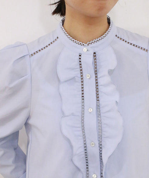 modern sleeve jabot blouse