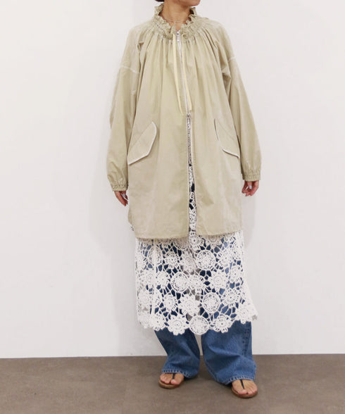 【予約】shirring gather embroidery midi-blouson