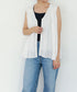 sheer check 2way gathered blouse