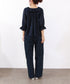 sheer check raffle collar blouse