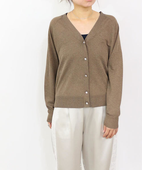 16G lame knit raglan cardigan