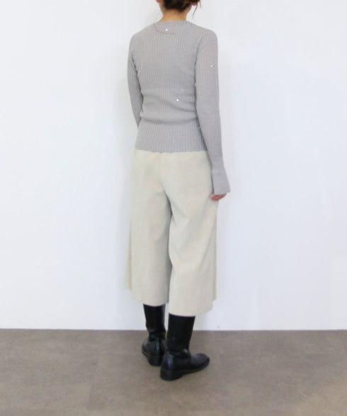 【10/23発売予定】lame spangle rib knit top