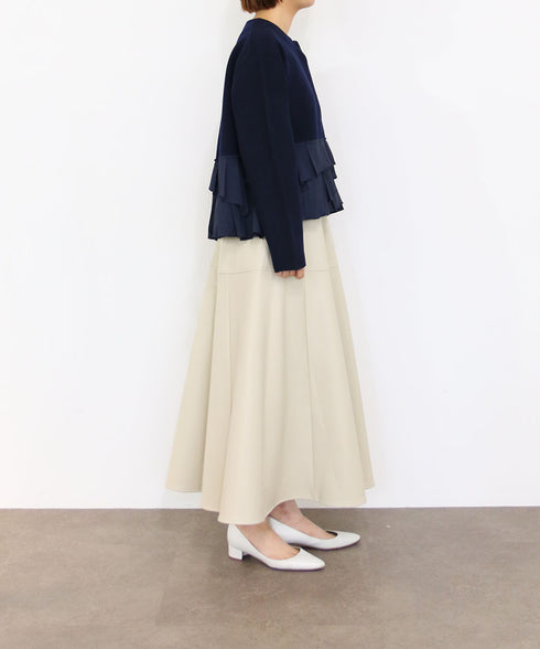 【10/23発売予定】layered taffeta knit jacket