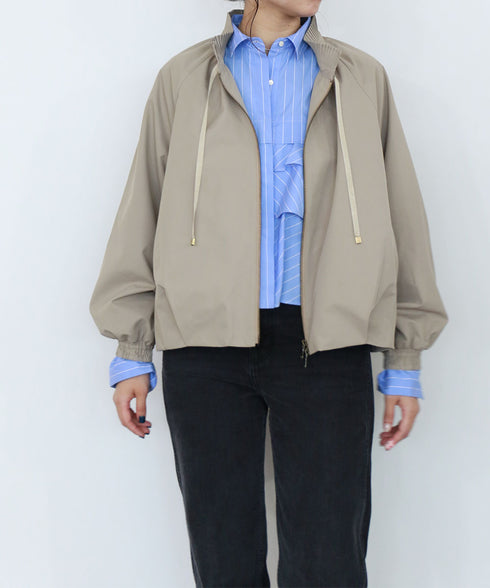 pleats twill blouson