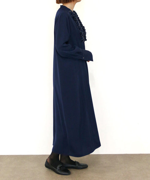 <8/28発売>【SOI-MeME】crystal pleats satin shirt dress