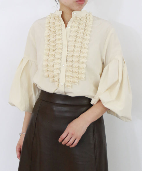 【再入荷】modern tuck frill blouse
