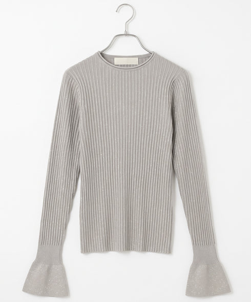 【10/23発売予定】lame spangle rib knit top