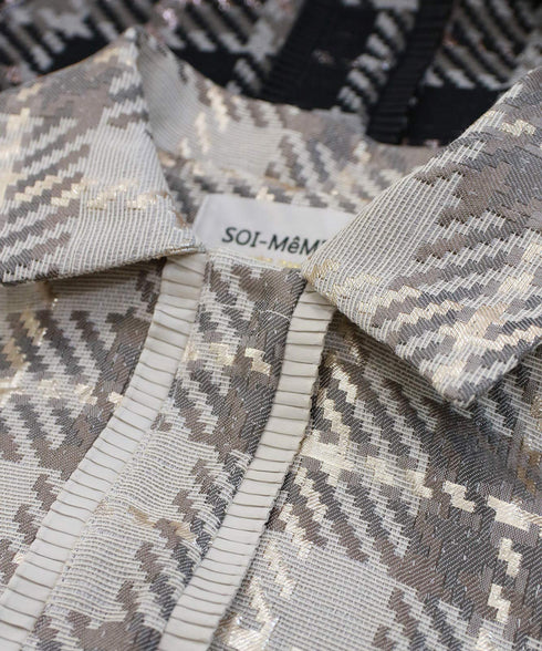 【SOI-MeME】check lame jacquard jacket