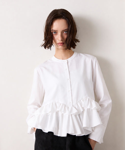 【再入荷分予約受付中】spiral ruffle modern blouse