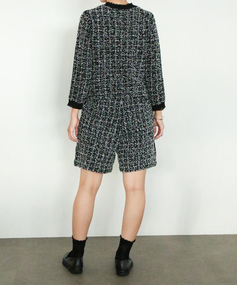 【予約】tweed knit fringe jacket
