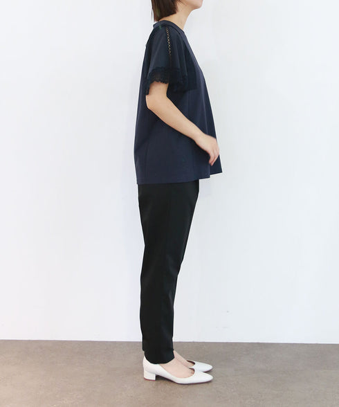 laced handkerchief sleeve cut-sew