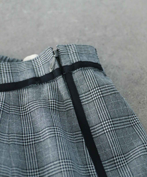 【再入荷】glen check box tuck skirt